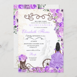 Invitation Princesse violette occidentale Floral Charra Quinc