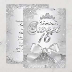 Invitation Princesse Winter Wonderland Silver Swee
