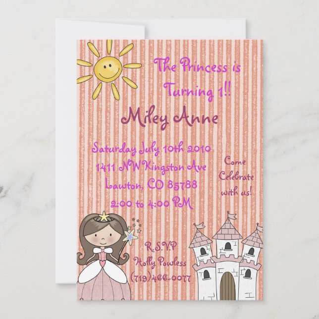 Invitation princessmiley copy, The Princess tourne 1!!... (Devant)