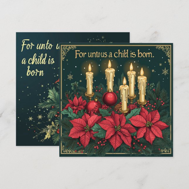 Invitation Printable Festif bougies florales Bible Verse Papi (Devant / Derrière)