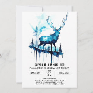 Invitation Printable Forest Stag Anniversaire