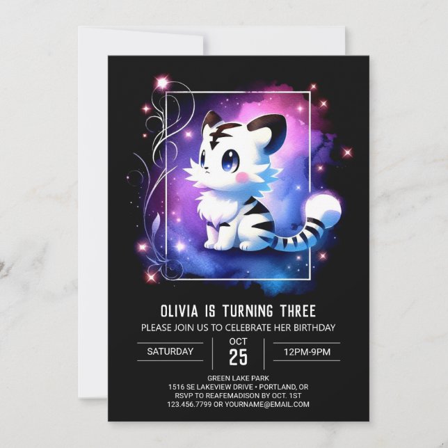 Invitation Printable Fun Tiger Anniversaire (Devant)