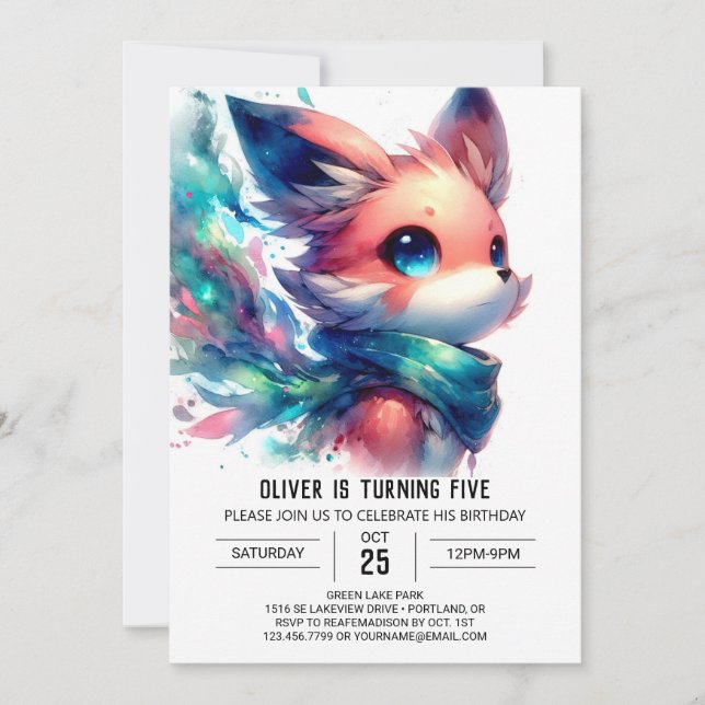 Invitation Printable Jouer Renard Anniversaire (Devant)