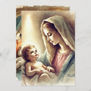 Invitation Printable Mary & Baby Jesus Nativité Scrapbook