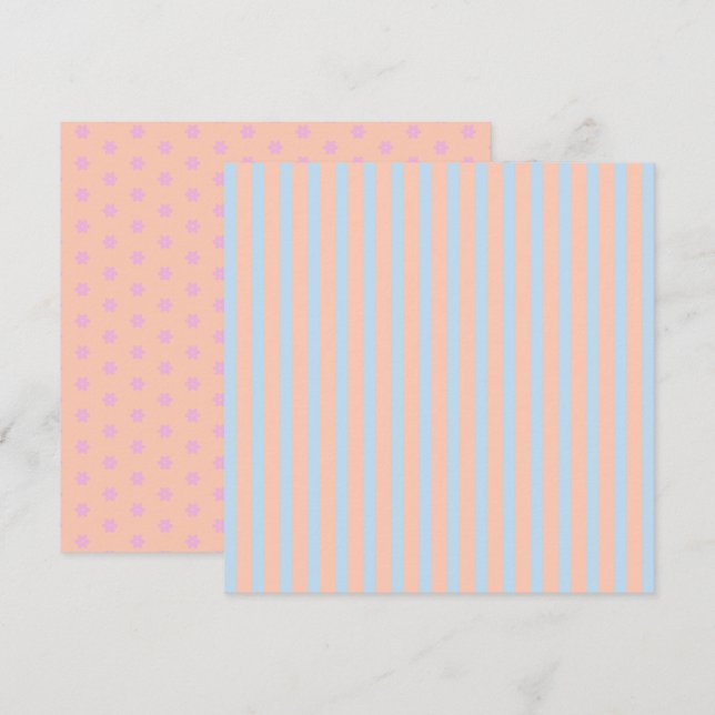 Invitation Printable Pastel Rainbow Stripes & Fleurs (Devant / Derrière)