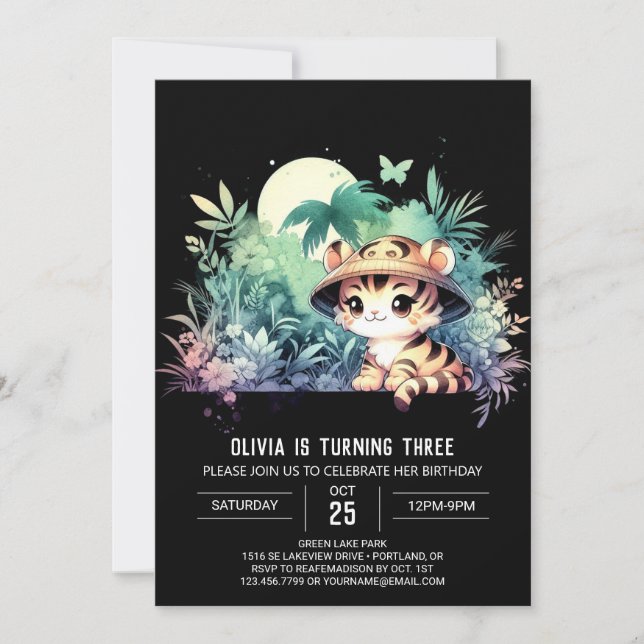 Invitation Printable Sweet Tiger Anniversaire (Devant)