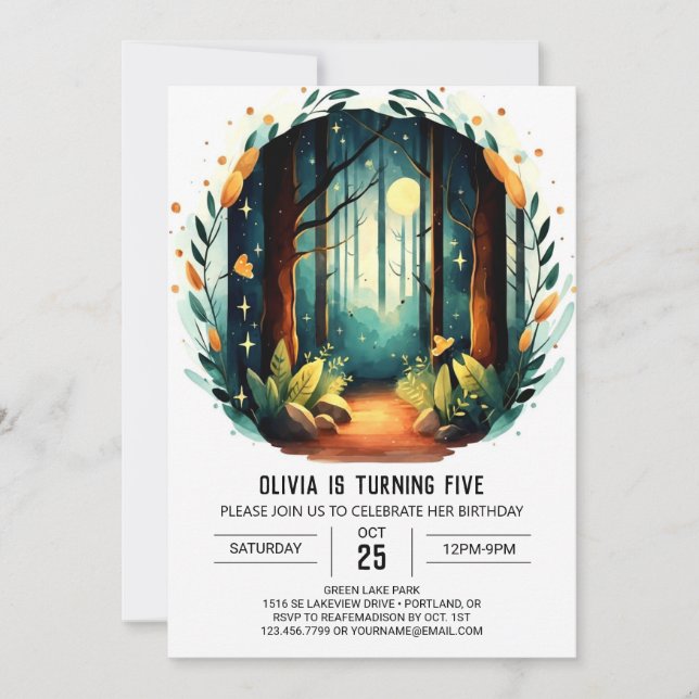 Invitation Printemps de la forêt pastel (Devant)