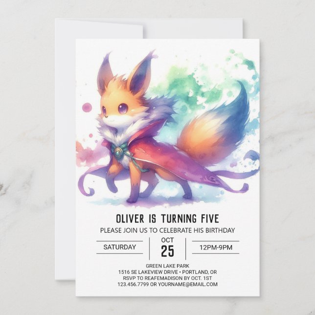 Invitation Printemps de renard bohème (Devant)