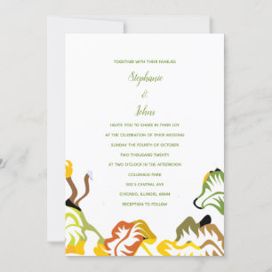 Invitation Printemps été automne feuille colorée 2024 Mariage