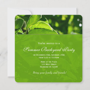 Invitation Printemps, été vert jardin familial feuille