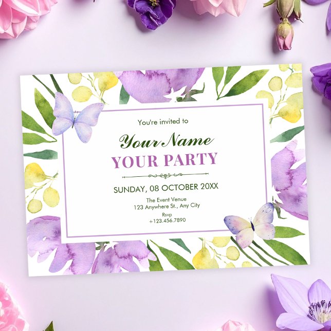 Invitation Printemps floral coloré  (Créateur téléchargé)