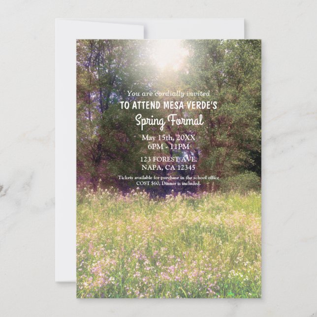 Invitation Printemps Floral Forêt Enchantée Printemps Formel  (Devant)