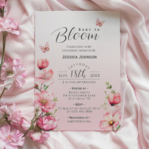 Invitation Printemps Floral rose bébé dans le Baby shower Fil