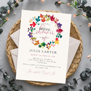 Invitation Printemps Moutarde Violet Prairie Fête de Mariage
