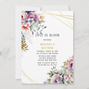 Invitation Printemps Pastel Floral Bouquet Amour En Fleur