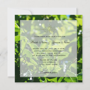 Invitation Printemps rafraîchissant, été vert feuille mariage