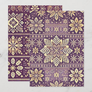 Invitation Printemps scandinave violet et or