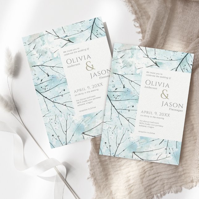 Invitation Printemps Turquoise Aqua Fleurs Abstraites Invitat (Créateur téléchargé)