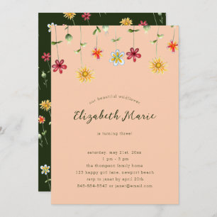 Invitation Printemps Whimsical Fleur sauvage Orange Girl Anni