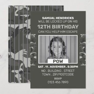 Invitation Prisonnier de guerre Salle d'évasion à thème, fête