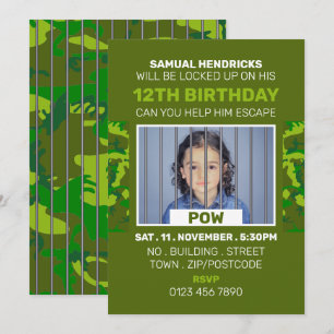 Invitation Prisonnier de guerre Salle d'évasion à thème, fête