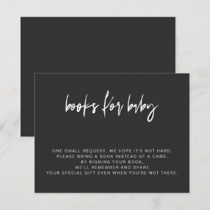 Invitation PRIYA Modern Edgy Livres noirs pour Baby Card