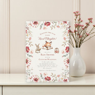Invitation Prochain chapitre animaux fleurs sauvages shower