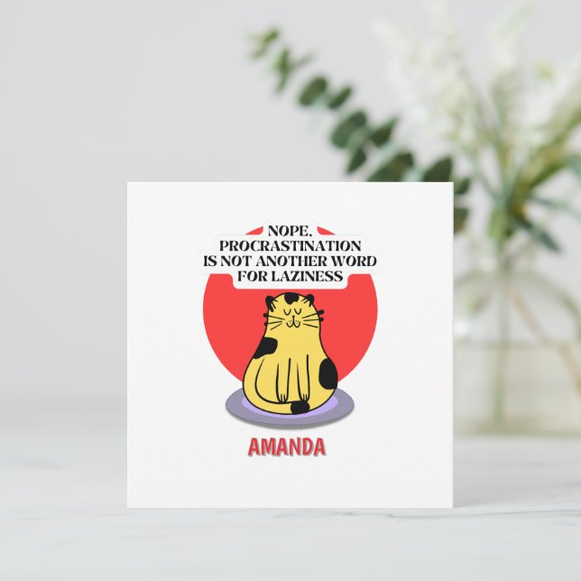 Invitation Procrastination Theme Cat's Meme  (Debout devant)