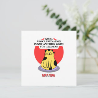 Invitation Procrastination Theme Cat's Meme 