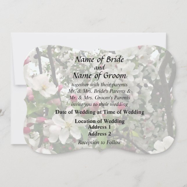 Invitation Produits de mariage Apple Tree In Bloom (Devant)