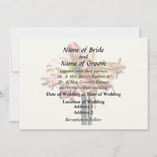 Invitation Produits de mariage d'amaryllis rose et blanc char