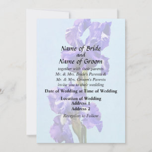 Invitation Produits de mariage paire d'iris violets
