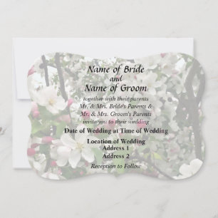 Invitation Produits de mariage sous un pommier en fleurs