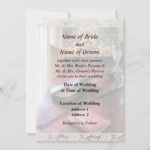 Invitation Produits de mariage violon sur crédence