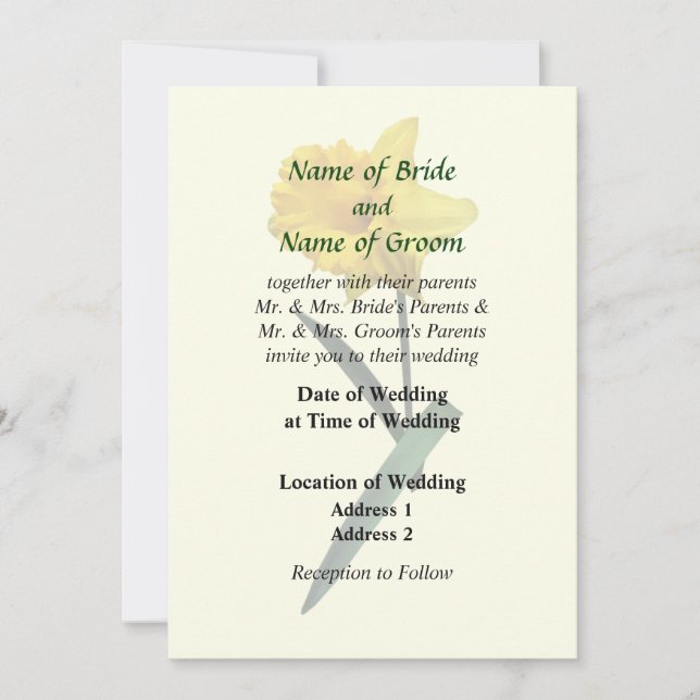 Invitation Produits Mariages Daffodil Waving Hi (Devant)