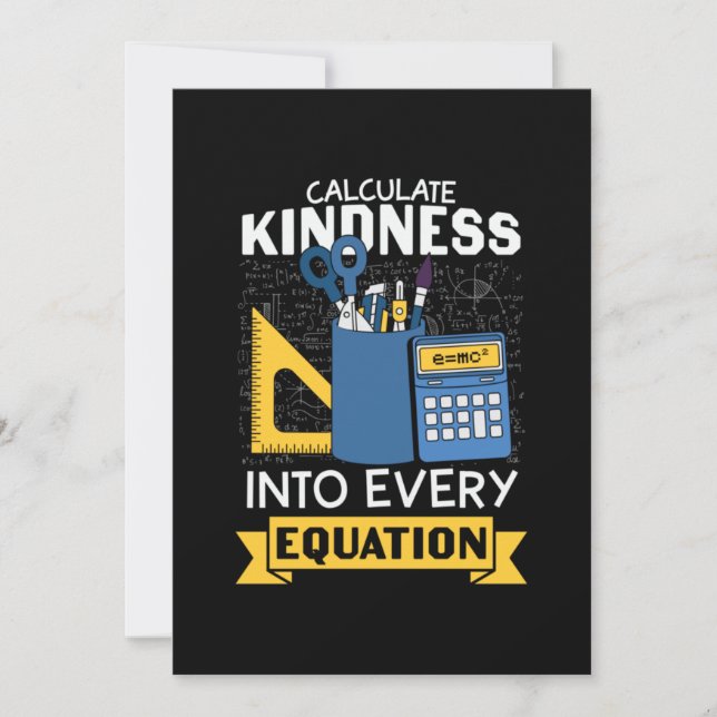 Invitation Prof de maths calculer la gentillesse (Devant)