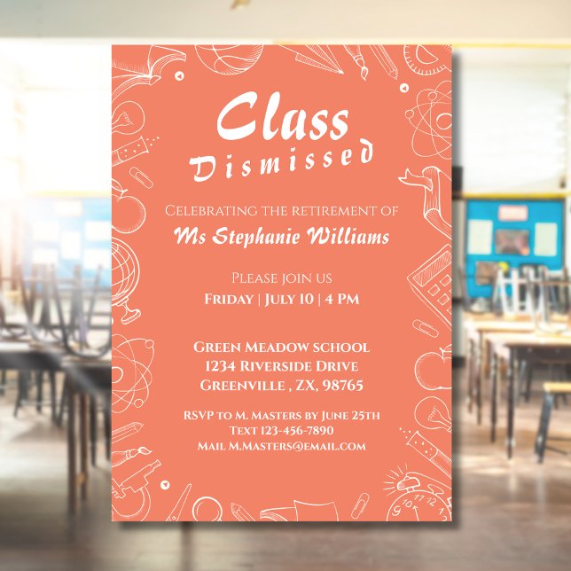 Invitation Professeur à l'école de retraite Classe D renvoie  (Créateur téléchargé)