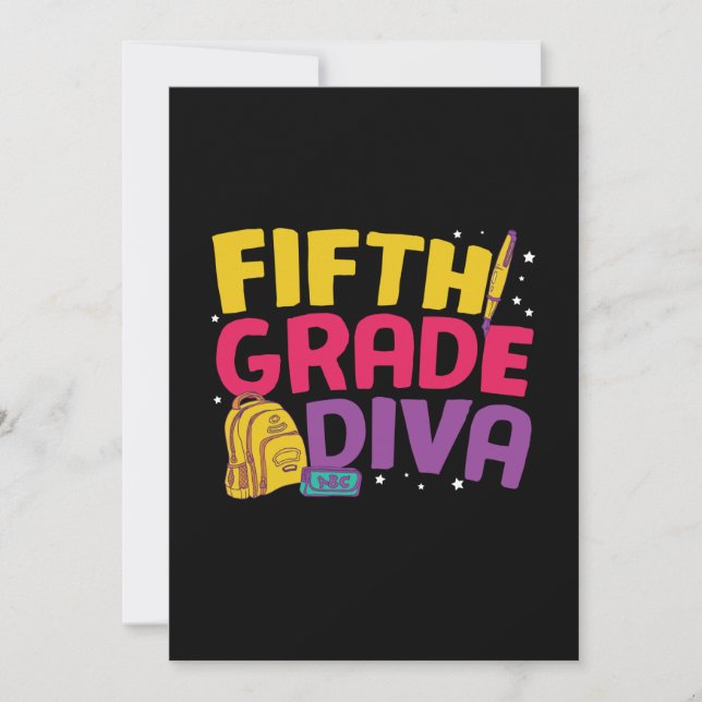 Invitation Professeur de 5e année Diva de cinquième année (Devant)
