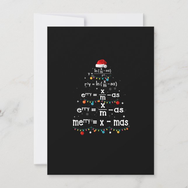 Invitation Professeur de mathématiques à Noël Math Joyeux Noë (Devant)