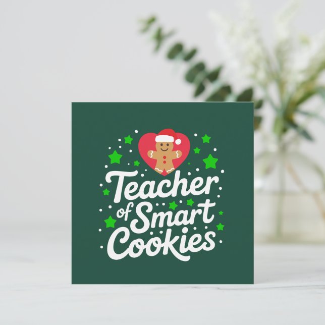 Invitation Professeur de Noël de cookies intelligents Profess (Debout devant)