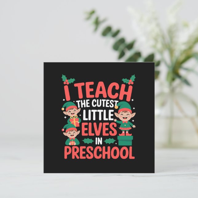 Invitation Professeur de Noël J'enseigne aux Elfes les Plus M (Debout devant)