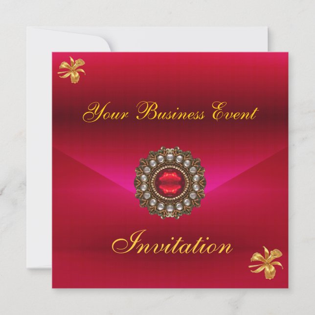 Invitation professionnelle toutes occasions Rouge  (Devant)