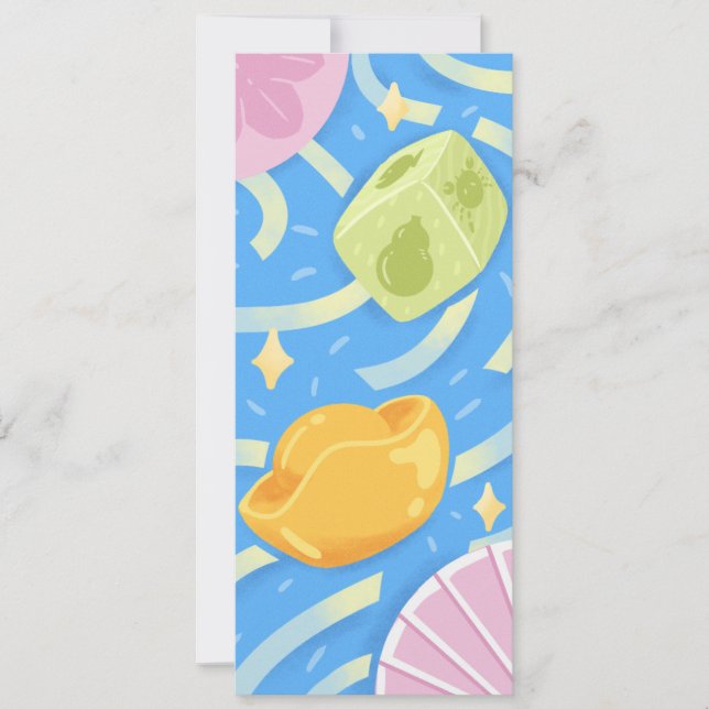 Invitation Profitez du jeu chanceux - Style funky mignon (Devant)