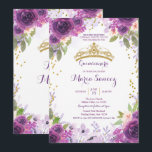Invitation Profond Rose Mis Quince<br><div class="desc">Rose Profond pourpre Mis Quince Invitation Mis Quince Anos,  15e anniversaire, </div>