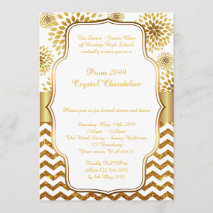 Invitation Prom Crystal Chandelier carte, senior junior, Gats