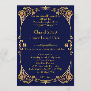 Invitation Prom invitant n'importe qui, nuit bleue, style Gat