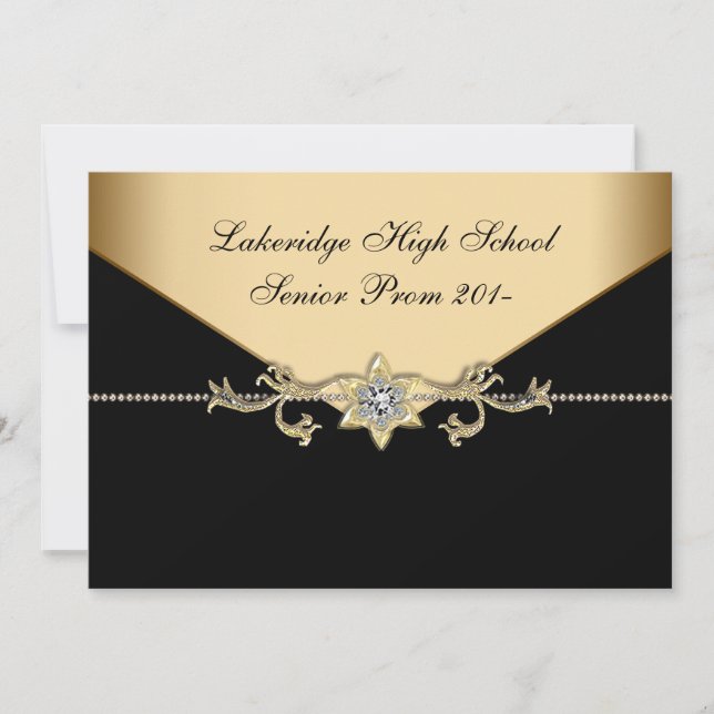 Invitation Prom noir cravate noire Glitz Glamour (Devant)