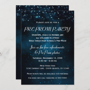 Invitation Prom Party Enchantée Starry Night Sky