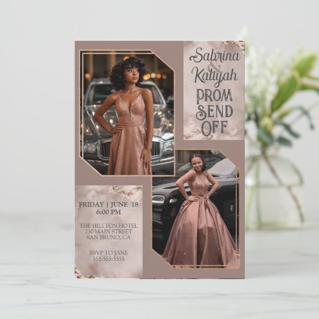 Invitation Prom Personnalisé Envoyer Hors Graduation Couple P (Debout devant)