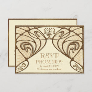 Invitation PROM RSVP, Great Gatsby, or sur ivoire